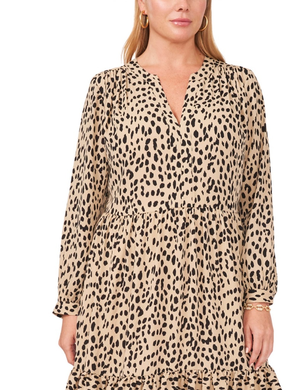 Vince Camuto Animal Print baby doll dress 2x